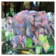 Sumatran elephants mixed media artwork